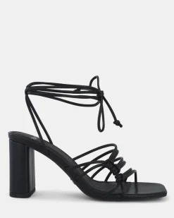 MILANO BLACK Open Toe Heels