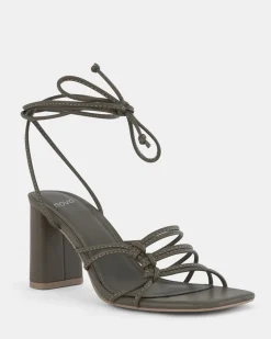 MILANO KHAKI Open Toe Heels