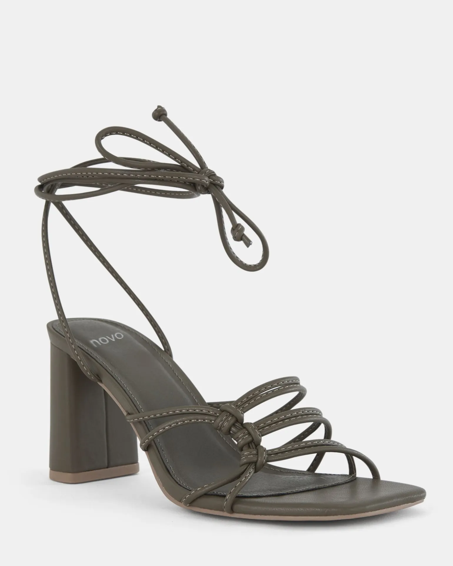 MILANO KHAKI Open Toe Heels