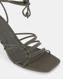 MILANO KHAKI Open Toe Heels