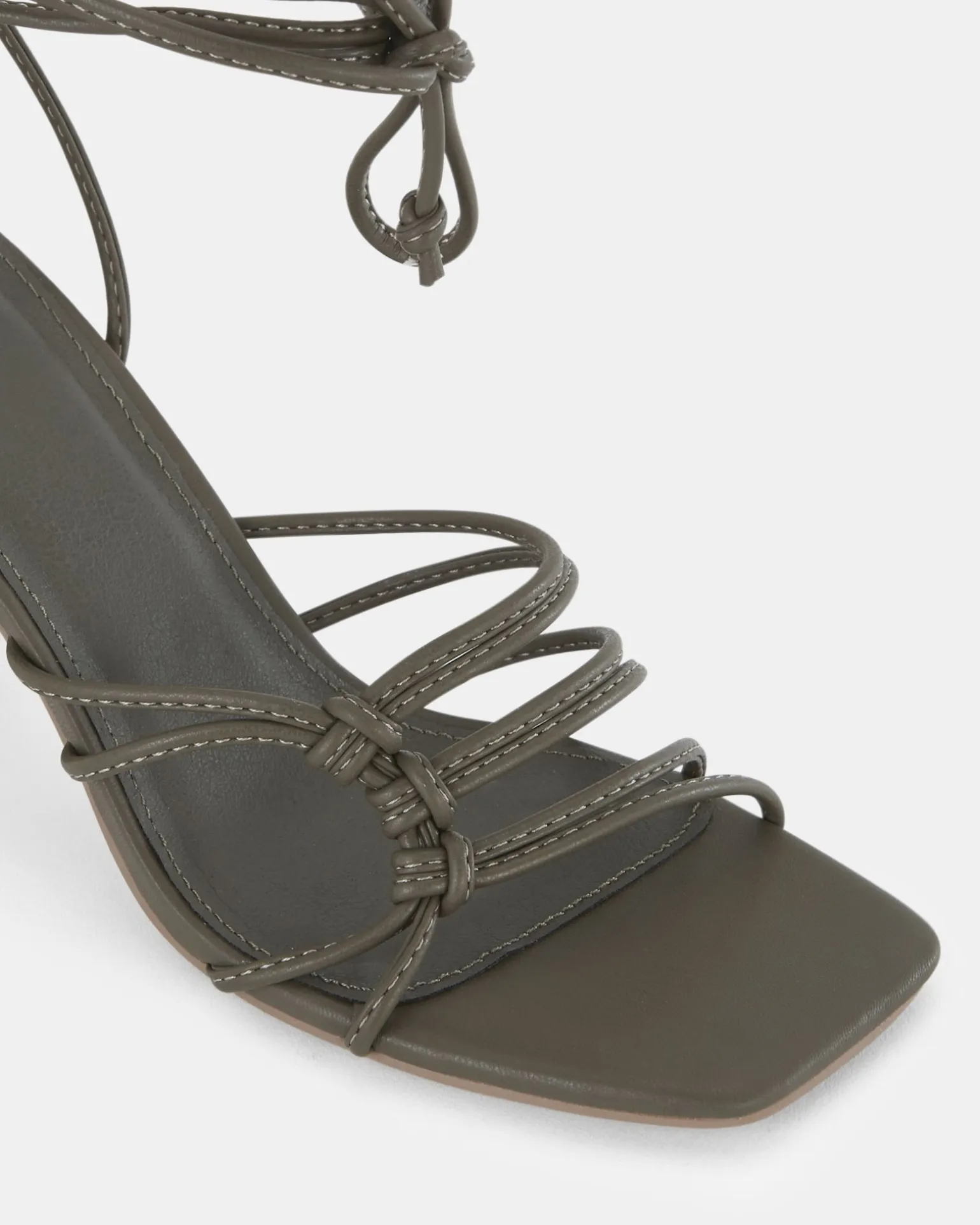 MILANO KHAKI Open Toe Heels