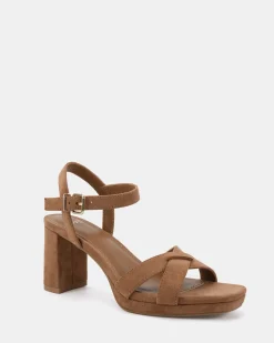 MINNY Caramel Suede High Heels