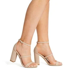 MONTAGUE Nude Block Heels
