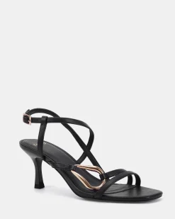 MORENA BLACK Open Toe Heels