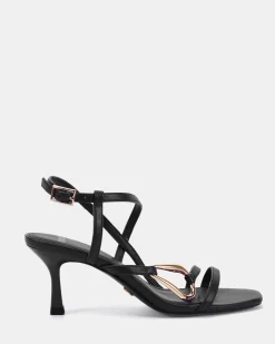 MORENA BLACK Open Toe Heels