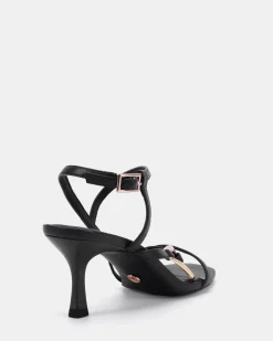 MORENA BLACK Open Toe Heels
