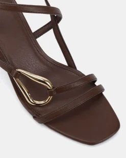 MORENA MILK CHOCOLATE Open Toe Heels