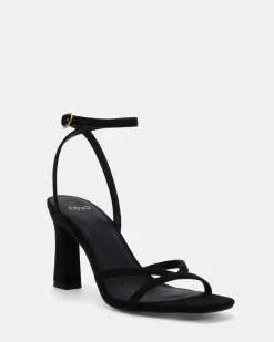NAIRA Black Suede High Heels