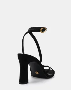 NAIRA Black Suede High Heels