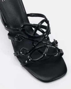 NEWLY Black Croc Block Heels