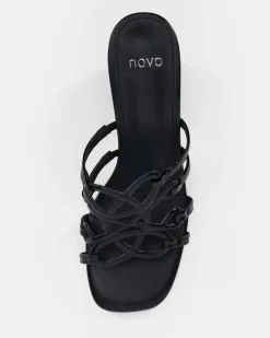 NEWLY Black Croc Block Heels