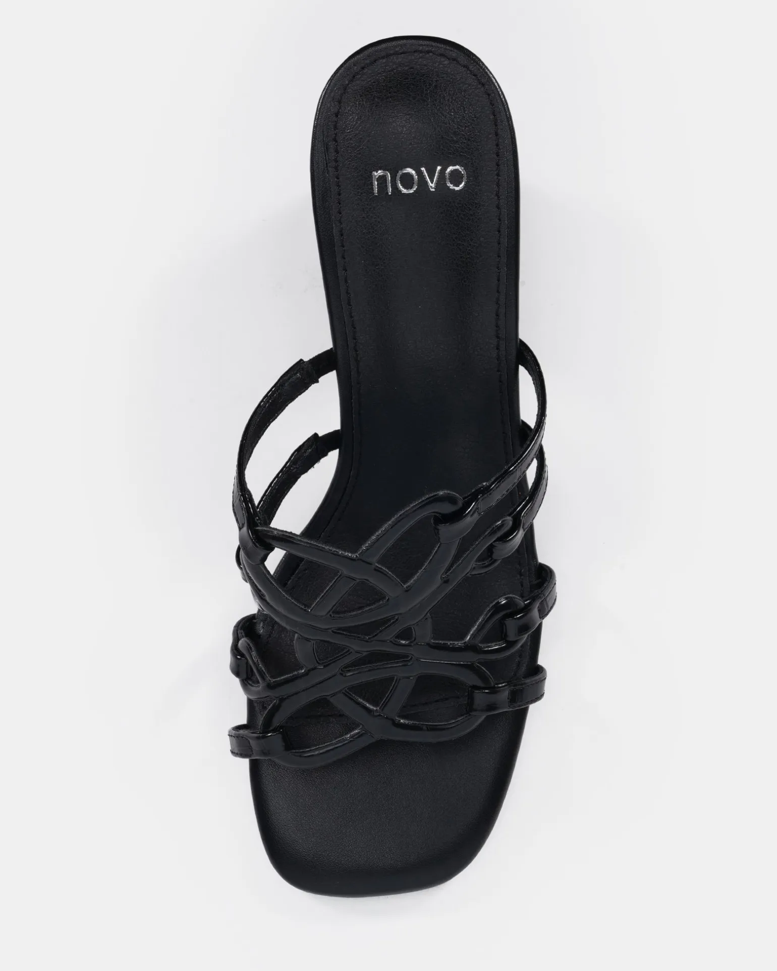 NEWLY Black Croc Block Heels