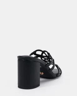NEWLY Black Croc Block Heels