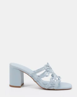 NEWLY BLUE CROC Block Heels