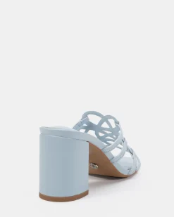 NEWLY BLUE CROC Block Heels