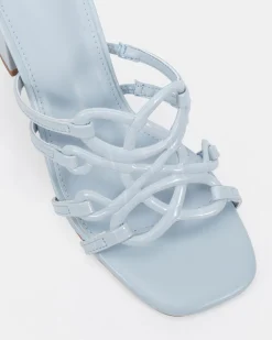 NEWLY BLUE CROC Block Heels