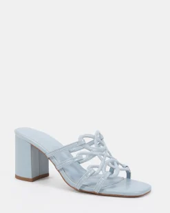 NEWLY BLUE CROC Block Heels
