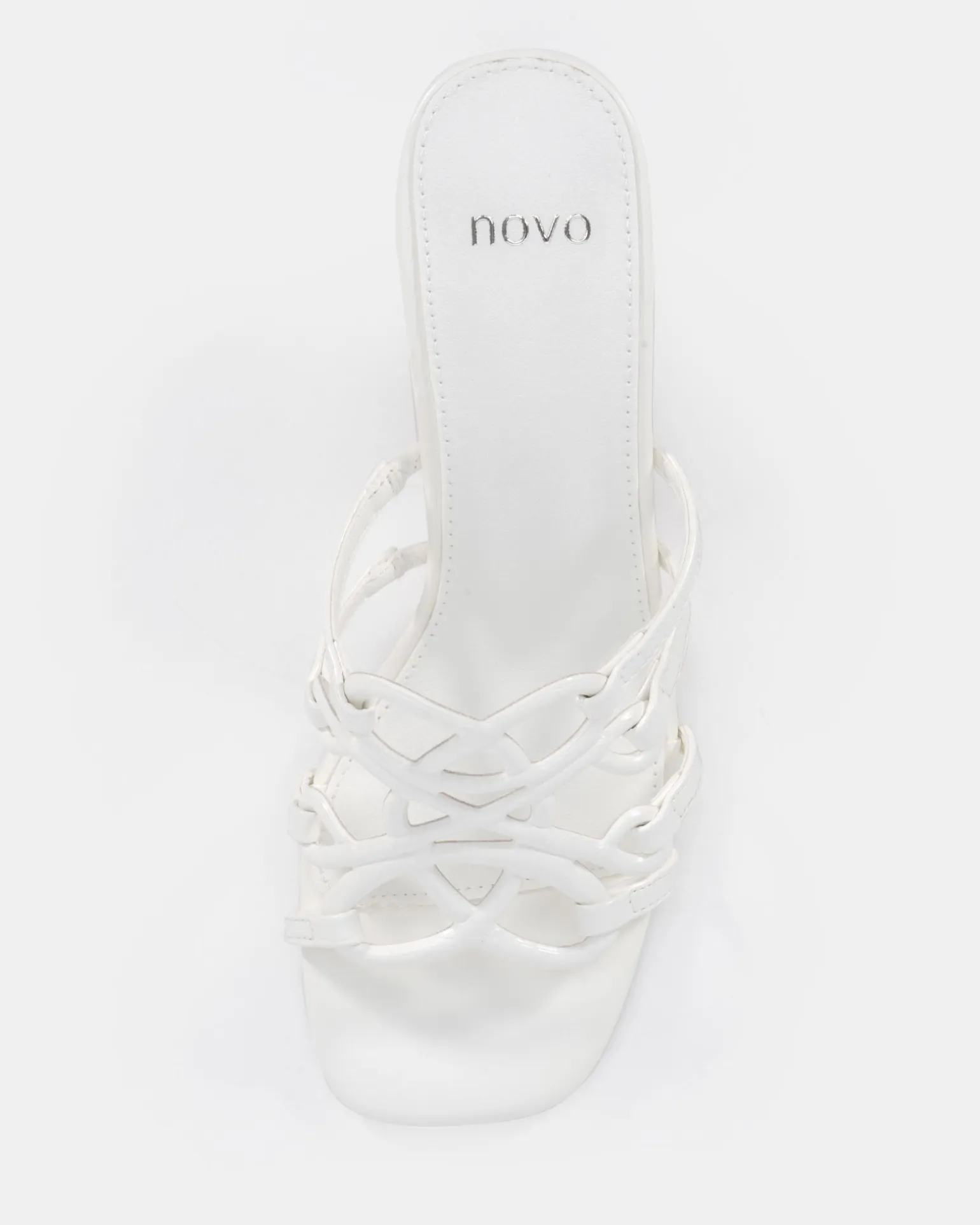 NEWLY WHITE CROC Block Heels