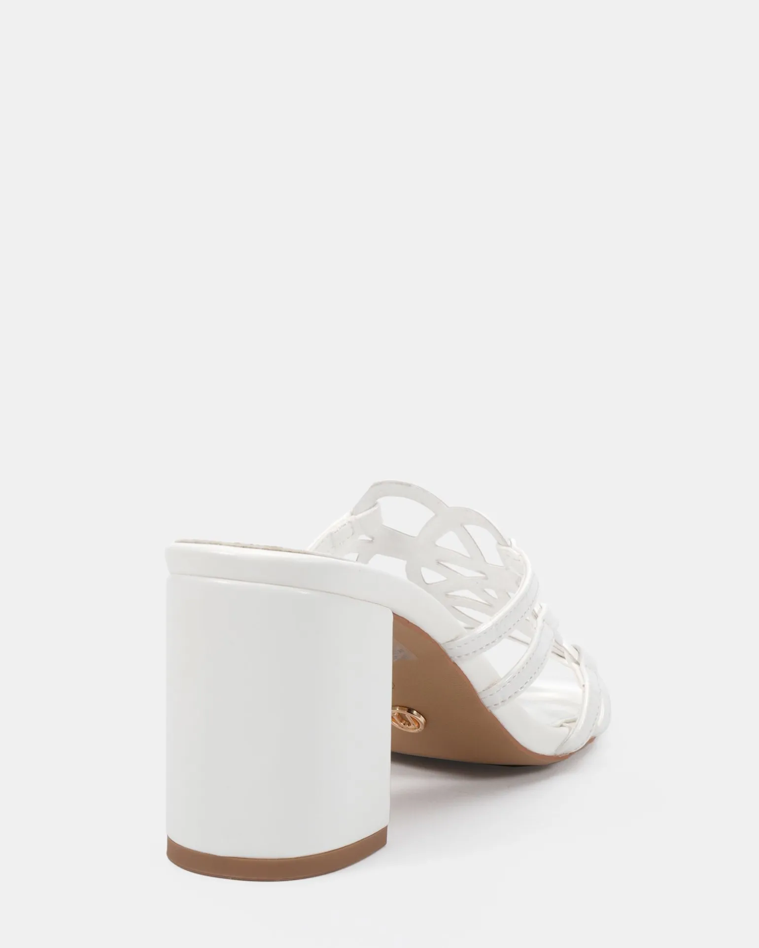 NEWLY WHITE CROC Block Heels