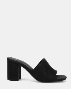 NICOLE Black Suede Mules