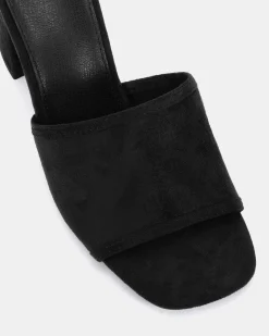 NICOLE Black Suede Mules