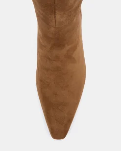 OKORO Caramel Suede Heeled Boots