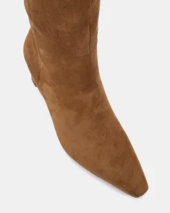 OKORO Caramel Suede Heeled Boots