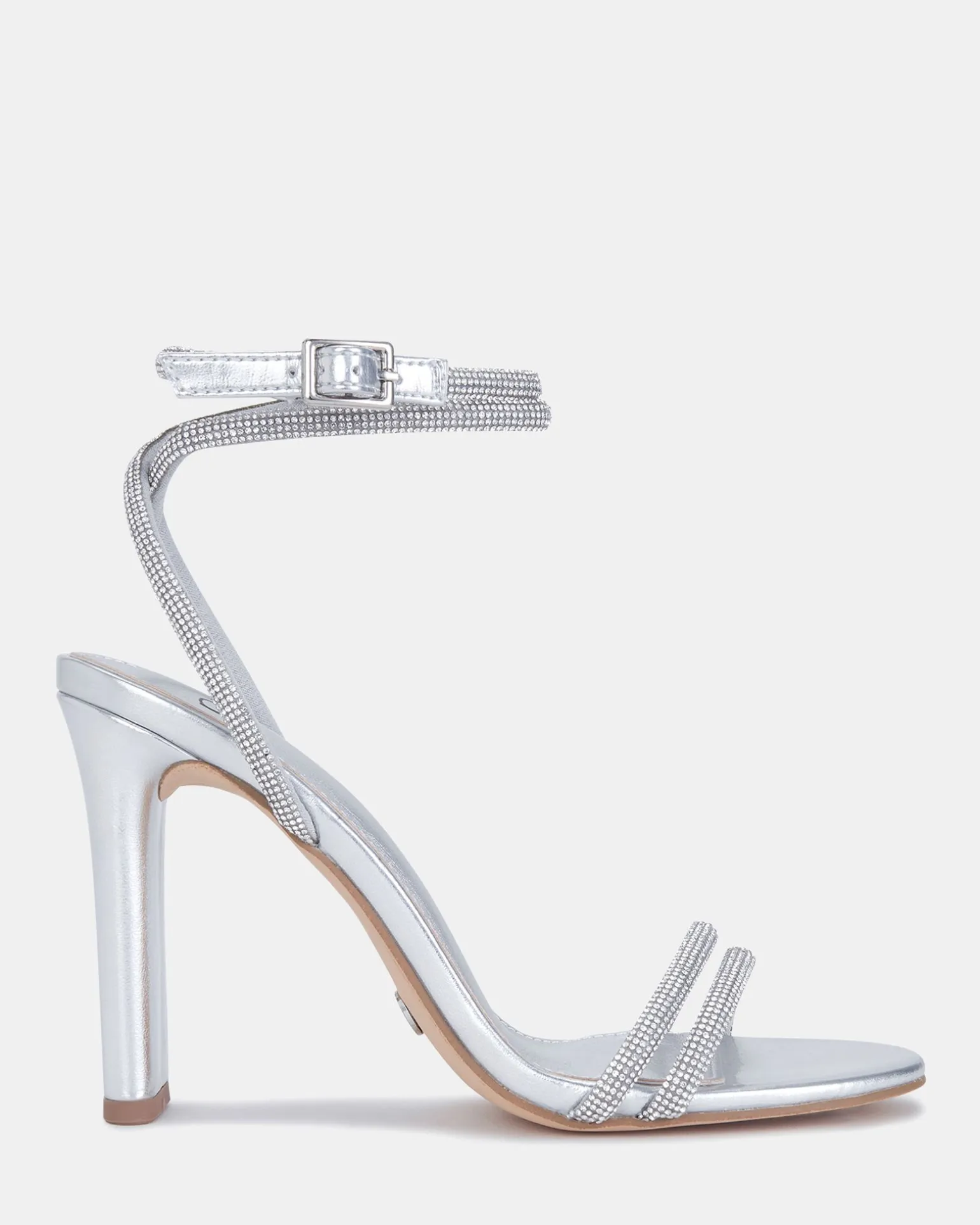PAINKILLER SILVER Slim Rectangular Heels
