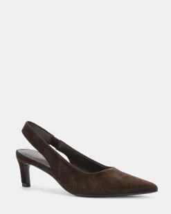 PALLY ESPRESSO LEATHER SUEDE Pumps