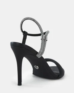 PEARSE BLACK Open Toe Heels