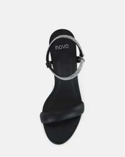 PEARSE BLACK Open Toe Heels