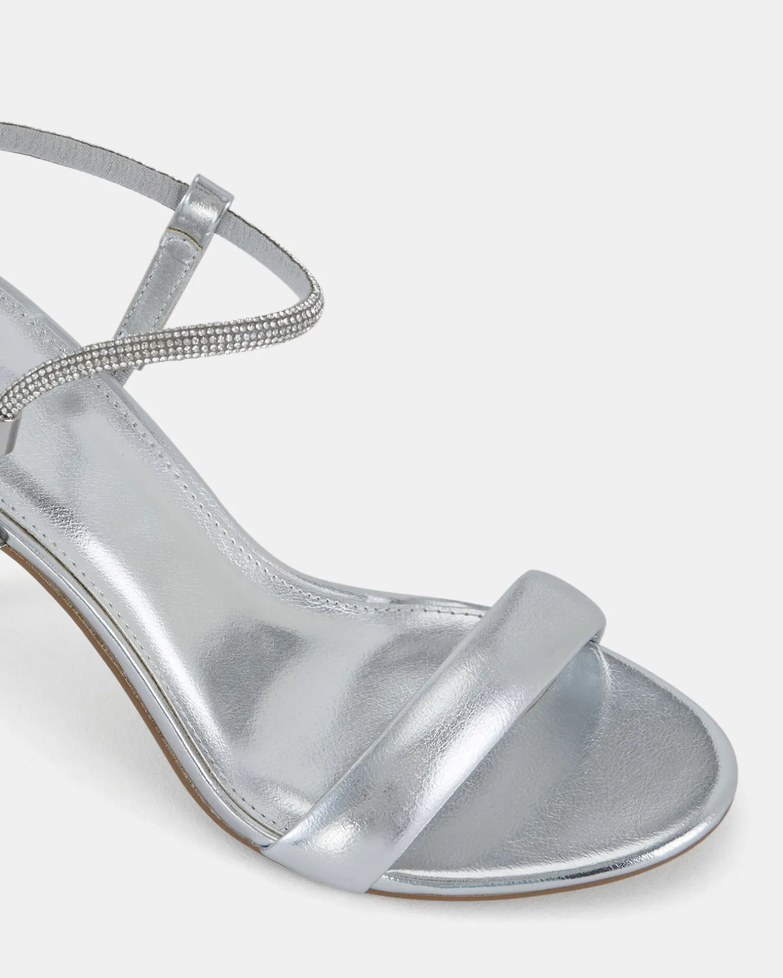 PEARSE SILVER Open Toe Heels
