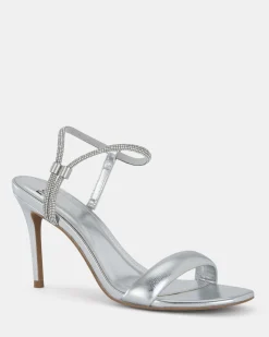 PEARSE SILVER Open Toe Heels