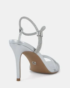 PEARSE SILVER Open Toe Heels
