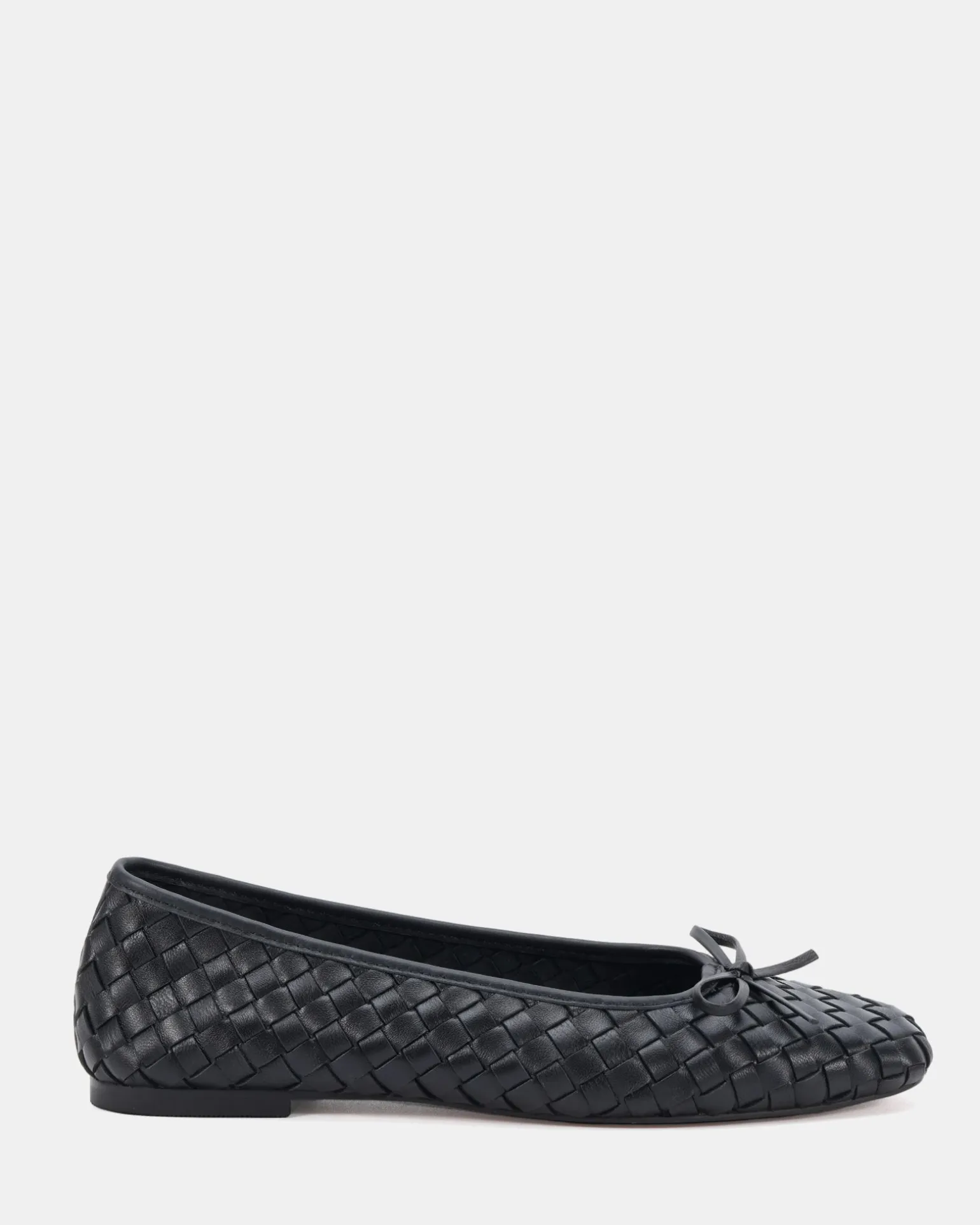 PEEPS BLACK LEATHER Ballet Flats