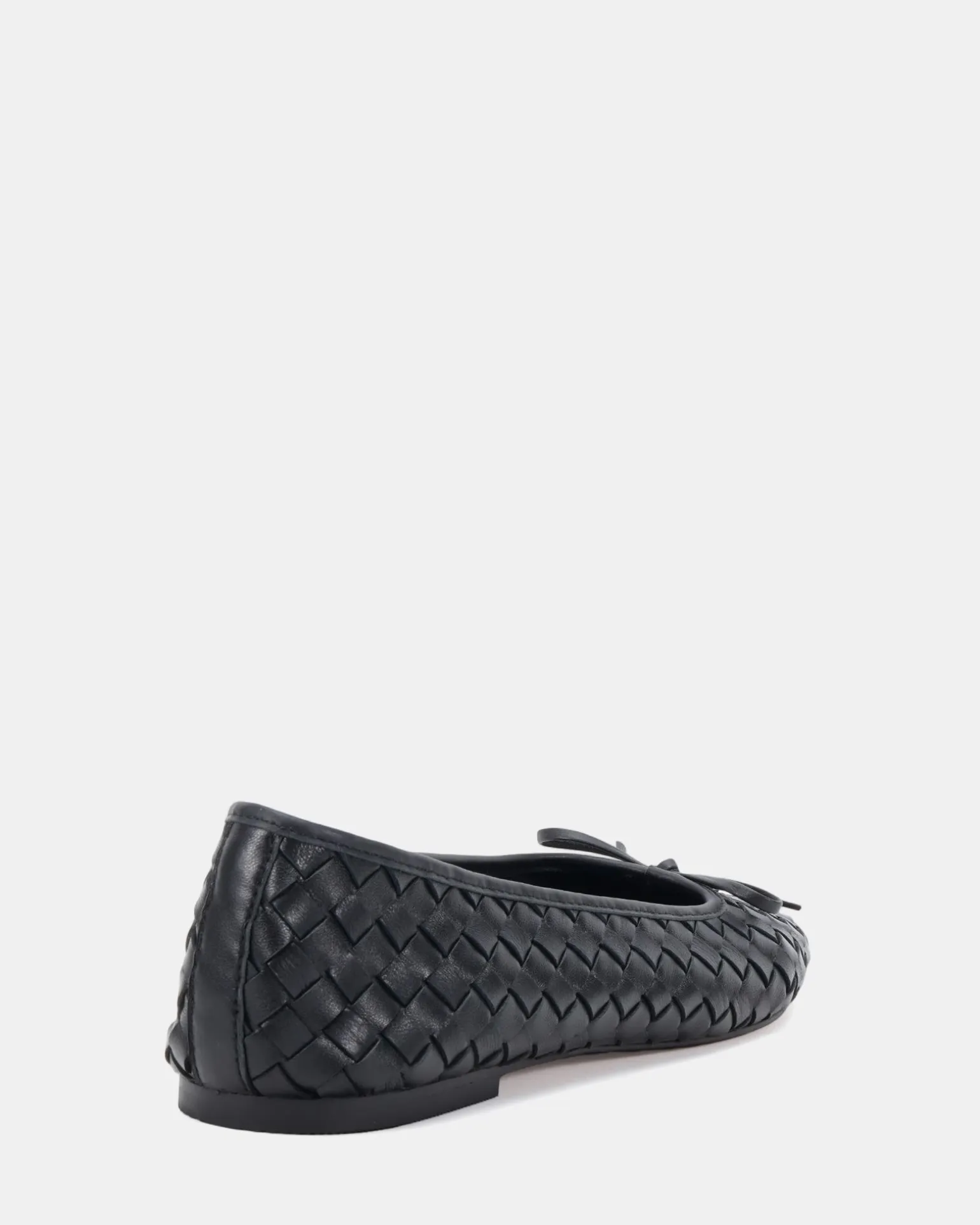 PEEPS BLACK LEATHER Ballet Flats