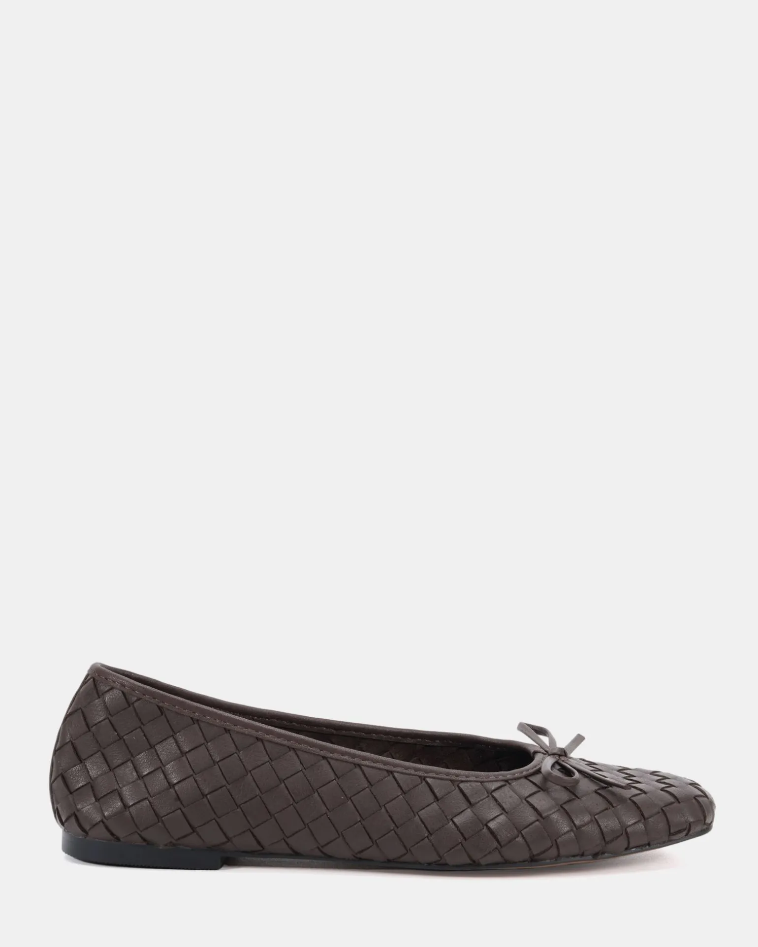 PEEPS ESPRESSO LEATHER Ballet Flats
