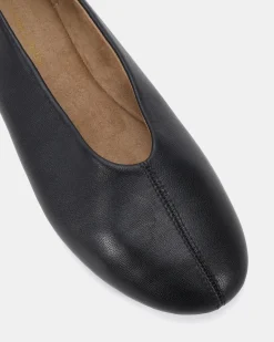 PELLO BLACK SMOOTH LEATHER Ballet Flats