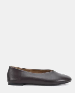 PELLO ESPRESSO SMOOTH LEATHER Ballet Flats