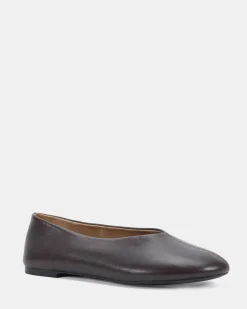 PELLO ESPRESSO SMOOTH LEATHER Ballet Flats