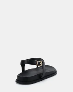 RHODA BLACK Flat Sandals
