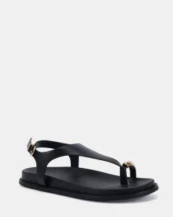 RHODA BLACK Flat Sandals