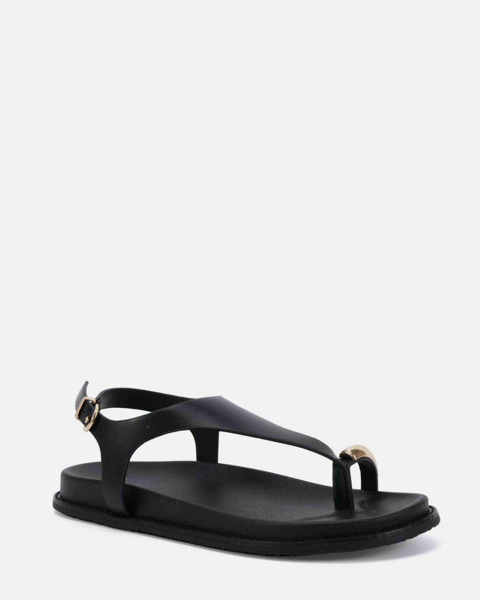RHODA BLACK Flat Sandals
