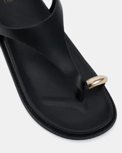 RHODA BLACK Flat Sandals