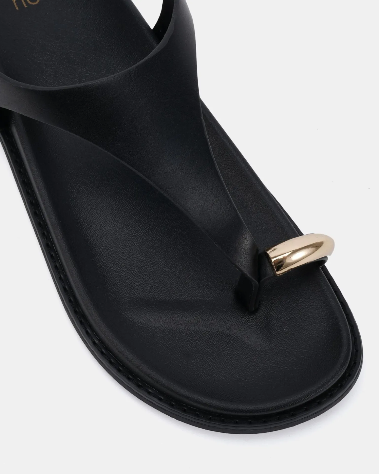 RHODA BLACK Flat Sandals