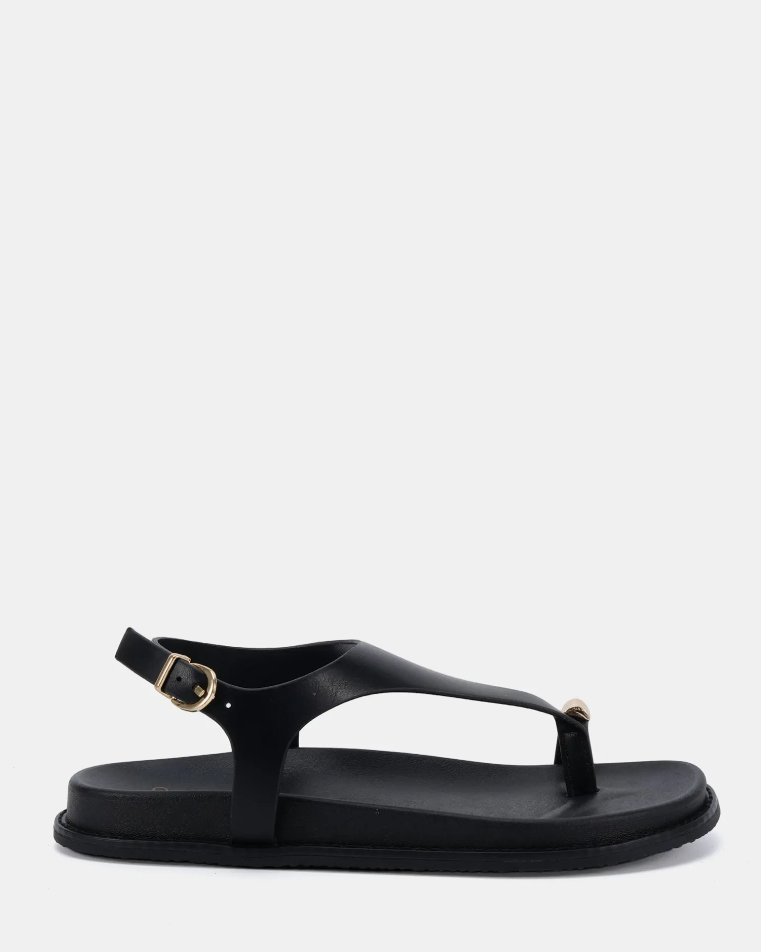 RHODA BLACK Flat Sandals