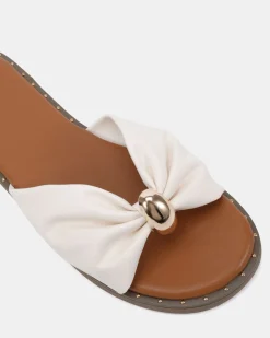 SAANVI WHITE Flat Sandals