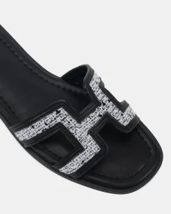 SACHIE BLACK TWEED Sandals