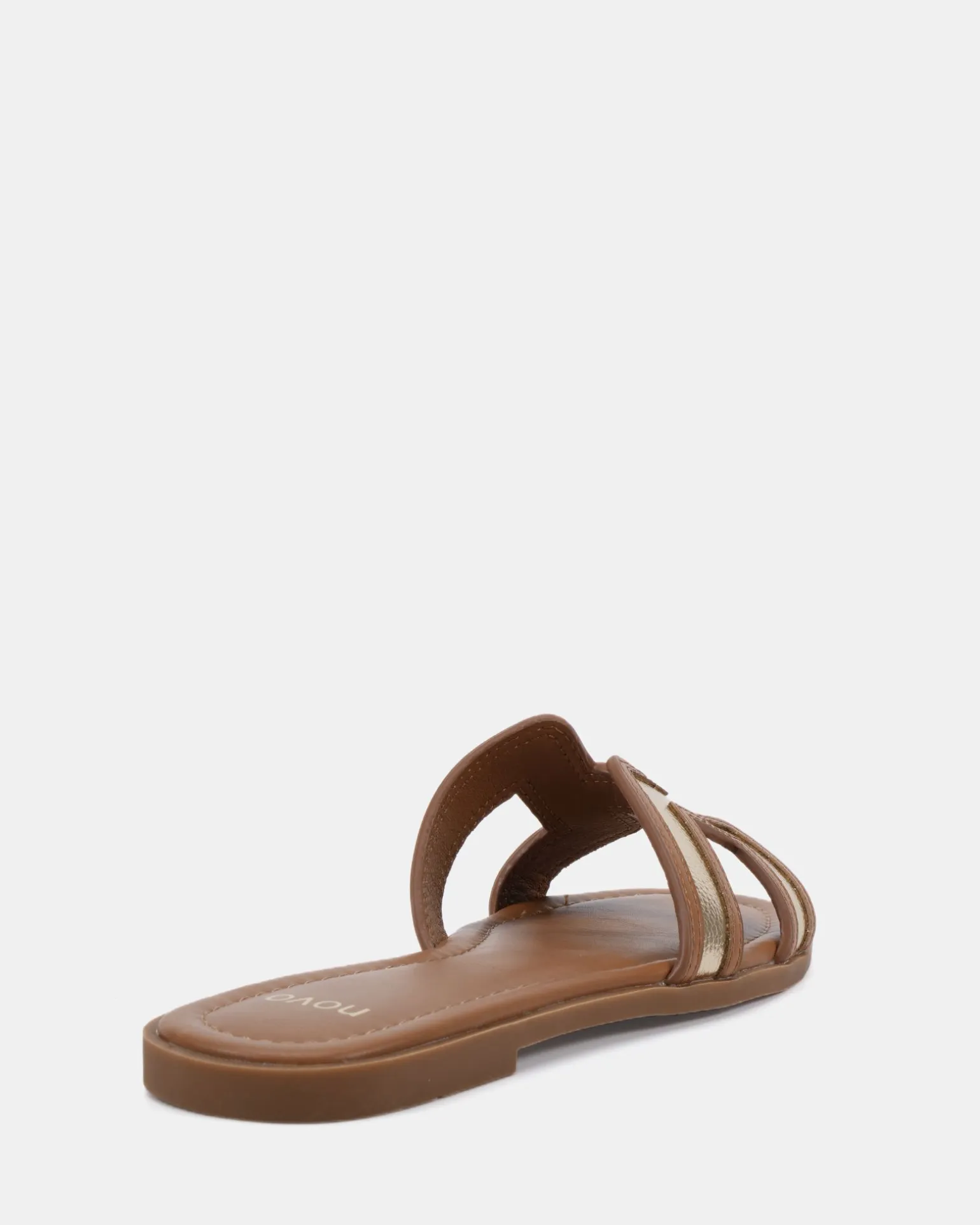 SACHIE TAN/GOLD Flat Sandals