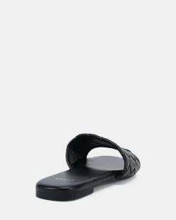 SAIGE BLACK Flat Sandals